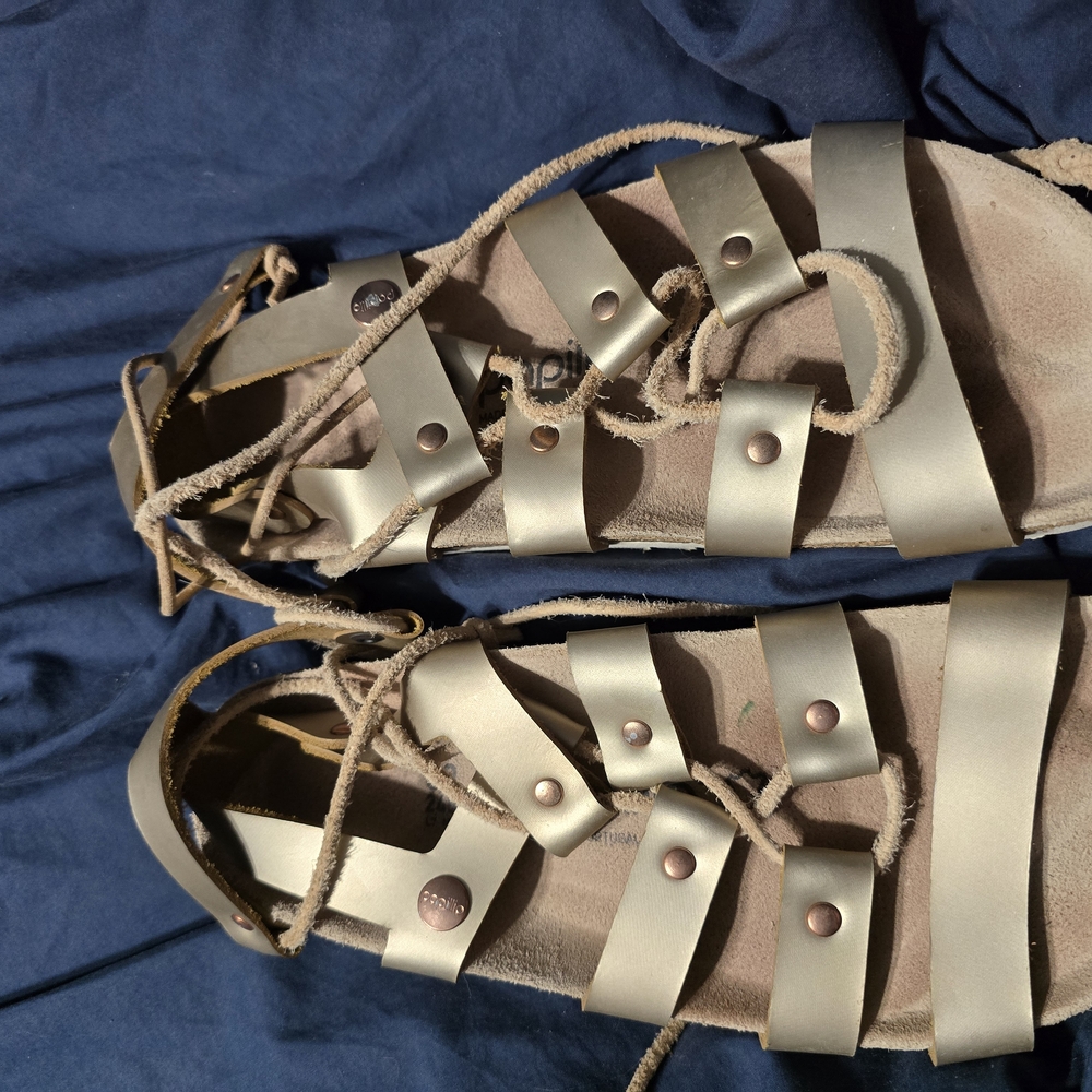 Women's Beige/rosegold Gladiator Sandals